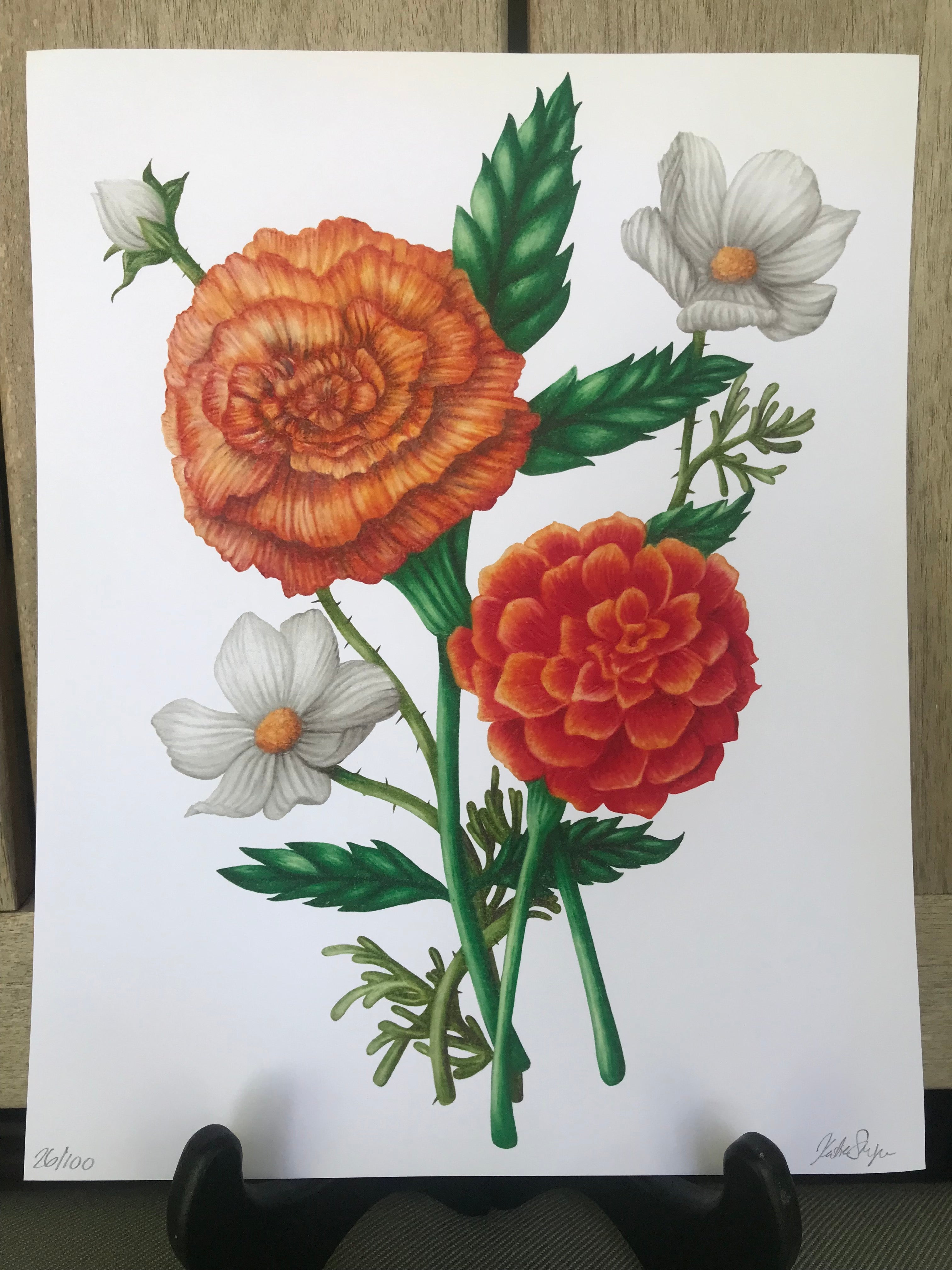 Marigold and Cosmos Tattoo Beauty