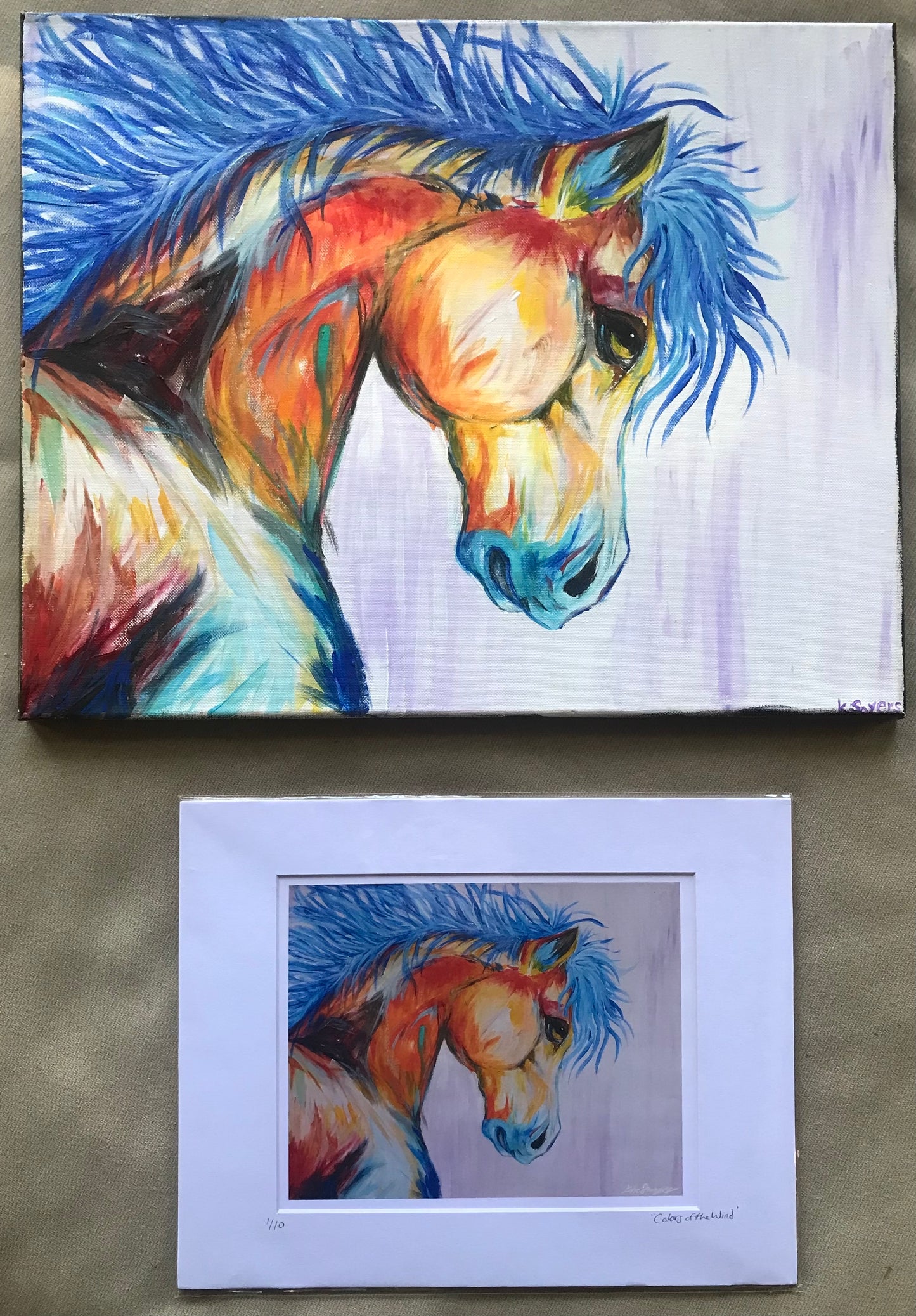 Colorful Horse Painting Fine Art Print