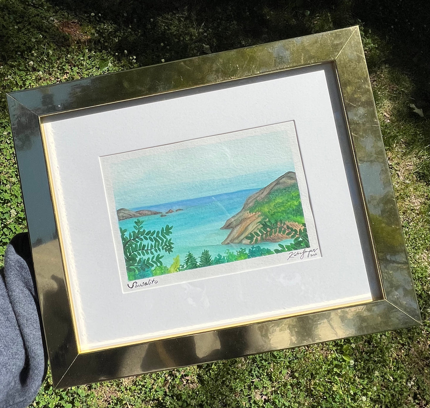 Original Framed Watercolor of Sausalito